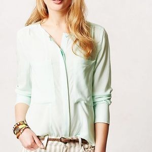 Anthropologie Maeve Clara Split Back Blouse